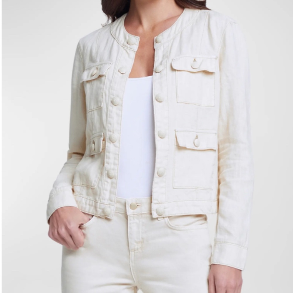 L'AGENCE Yari Collarless Jacket - Linen